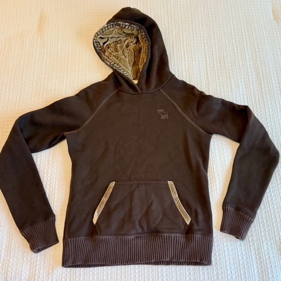 Abercombie&Fitch "Ezra Fitch"Dark Brown  Lux Hoodie Size M - Picture 1 of 7